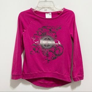 Pony Tails Long Sleeves Magenta Studded Top